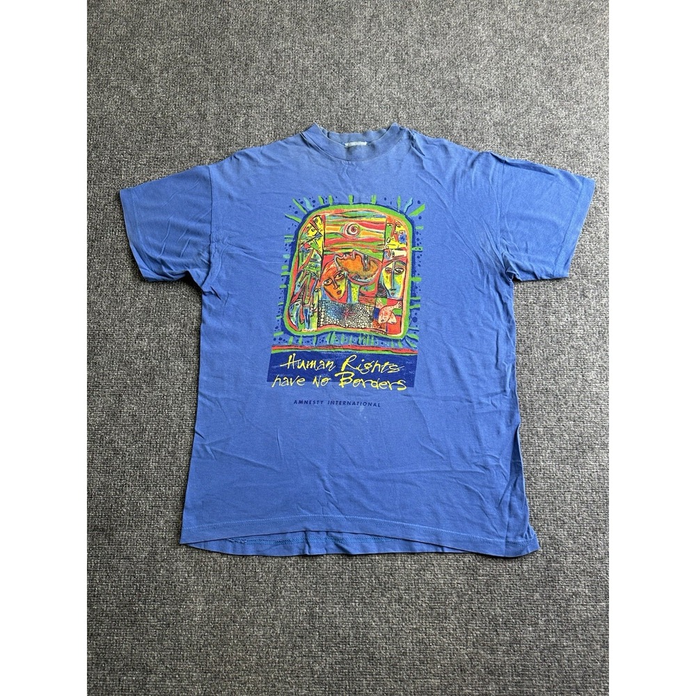 Men's Amnesty International Human Rights Have No Borders T Shirt, Size M